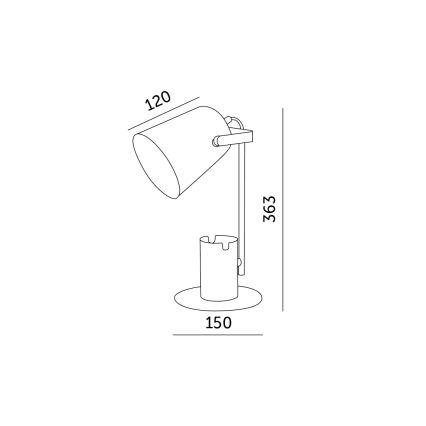 Lámpara de mesa ROLIG 1xE27/25W/230V blanco