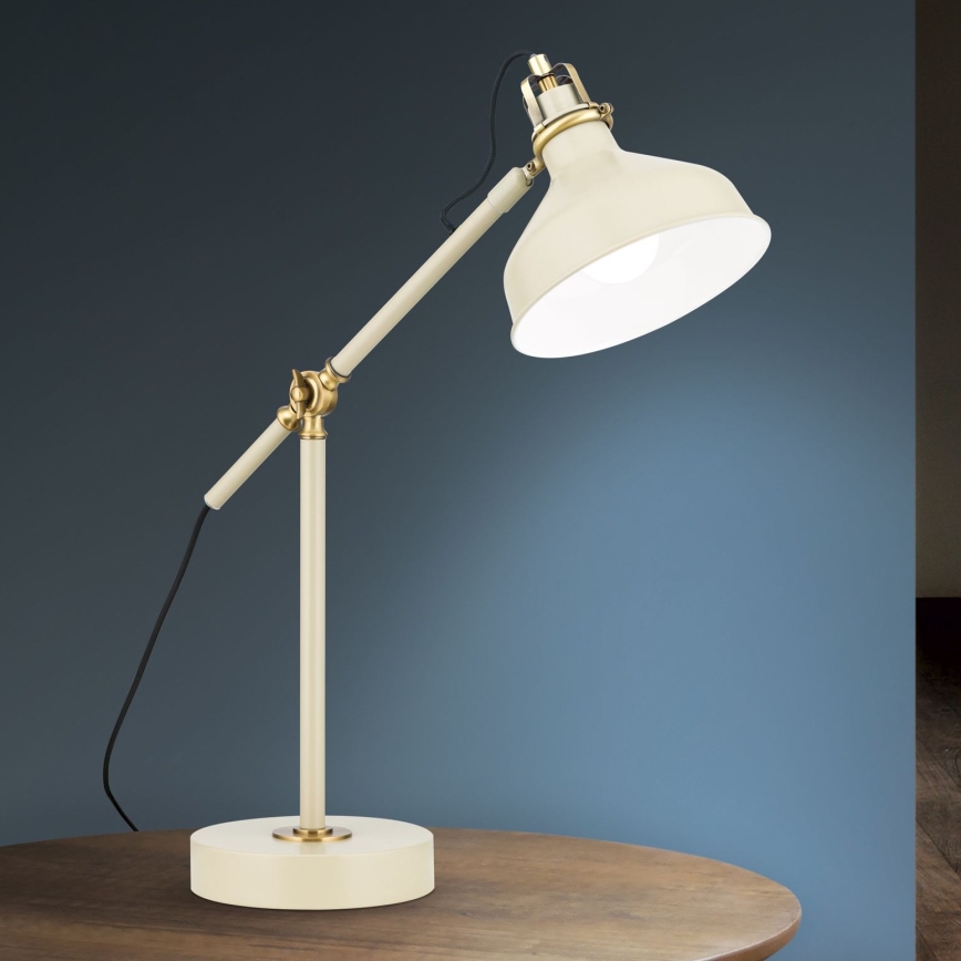 Lámpara de mesa SCHILLER 1xE27/40W/230V color crema/bronce