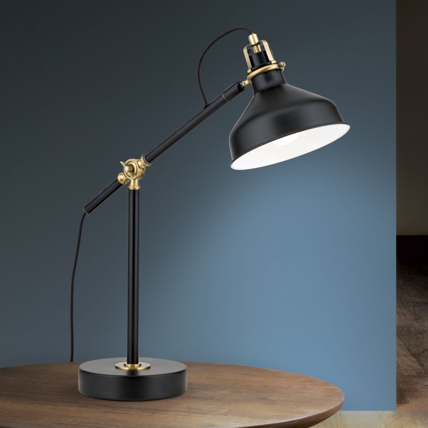 Lámpara de mesa SCHILLER 1xE27/40W/230V negro/bronce