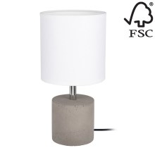 Lámpara de mesa STRONG ROUND 1xE27/25W/230V hormigón - Certificado FSC