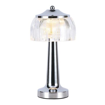Lámpara de mesa táctil LED recargable y regulable LED/1W/5V 3000-6000K 1800 mAh cromo brillante
