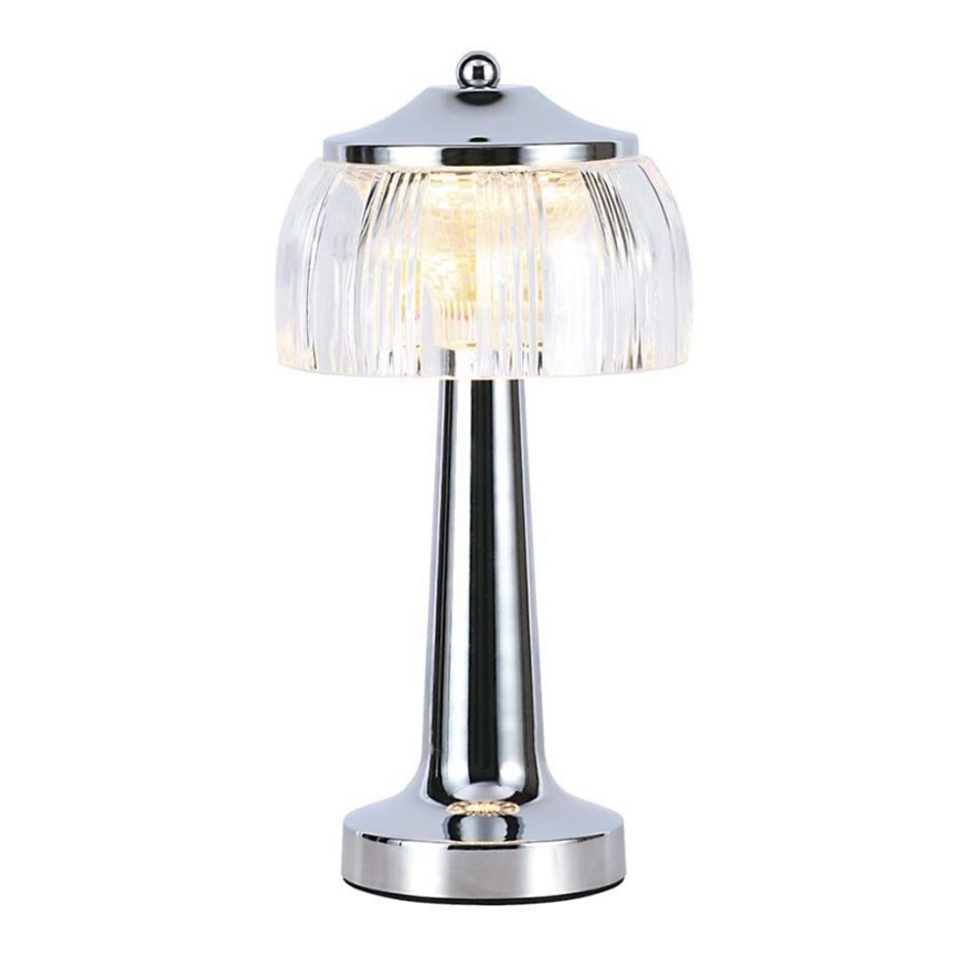 Lámpara de mesa táctil LED recargable y regulable LED/1W/5V 3000-6000K 1800 mAh cromo brillante