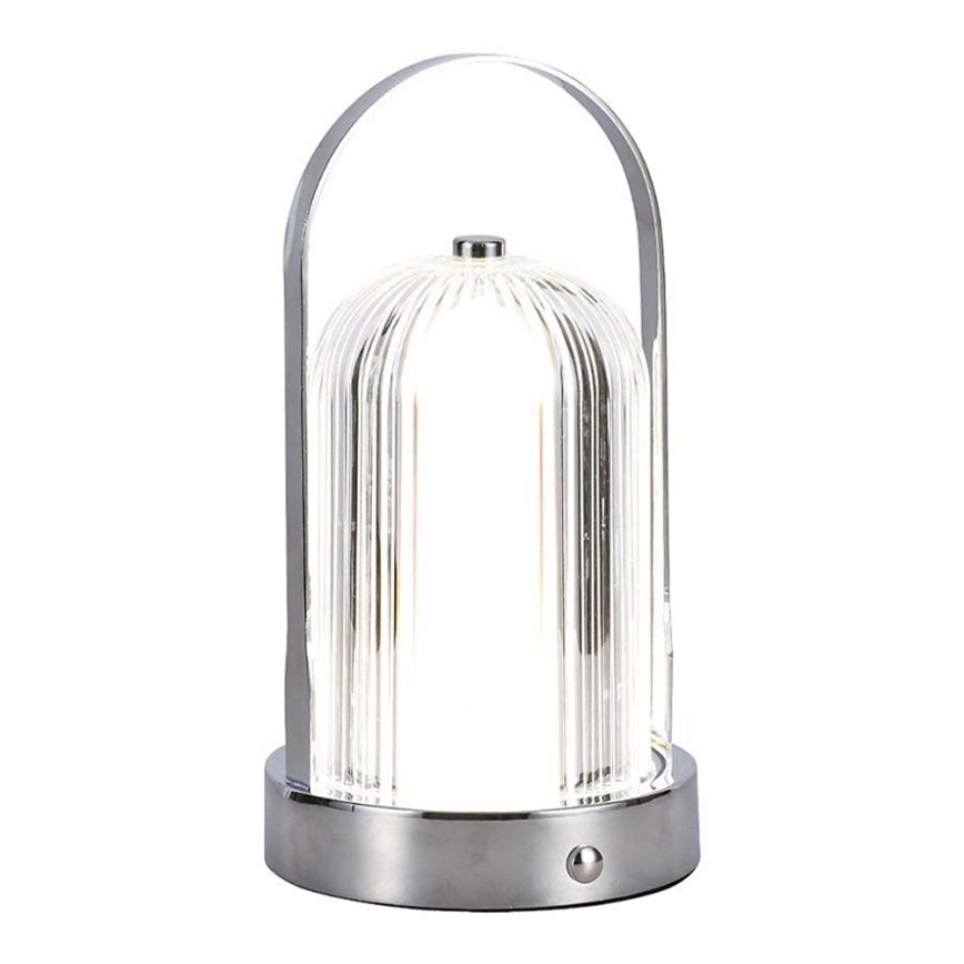 Lámpara de mesa táctil LED recargable y regulable LED/1W/5V 3000-6000K 1800 mAh cromo mate
