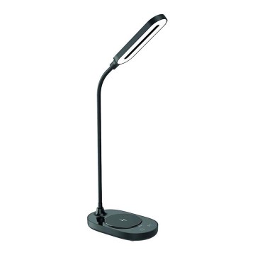 Lámpara de mesa táctil LED regulable con cargador inalámbrico OCTAVIA LED/7W/230V negro