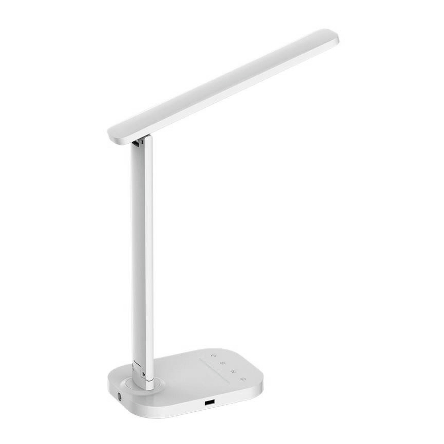 Lámpara de mesa táctil LED regulable con conector USB KIARA LED/7W/230V blanco
