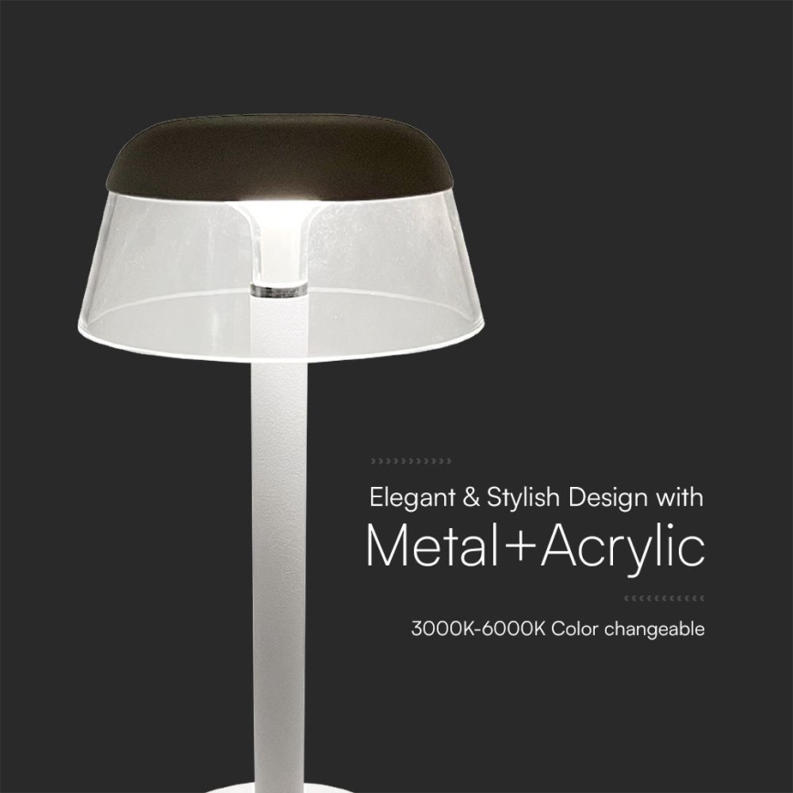 Lámpara de mesa táctil recargable LED regulable LED/3W/5V 3000-6000K 1800 mAh blanco