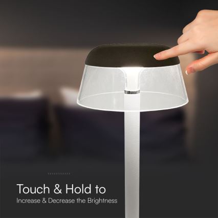 Lámpara de mesa táctil recargable LED regulable LED/3W/5V 3000-6000K 1800 mAh blanco