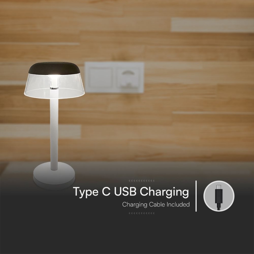 Lámpara de mesa táctil recargable LED regulable LED/3W/5V 3000-6000K 1800 mAh blanco