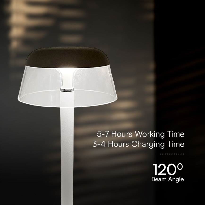 Lámpara de mesa táctil recargable LED regulable LED/3W/5V 3000-6000K 1800 mAh blanco
