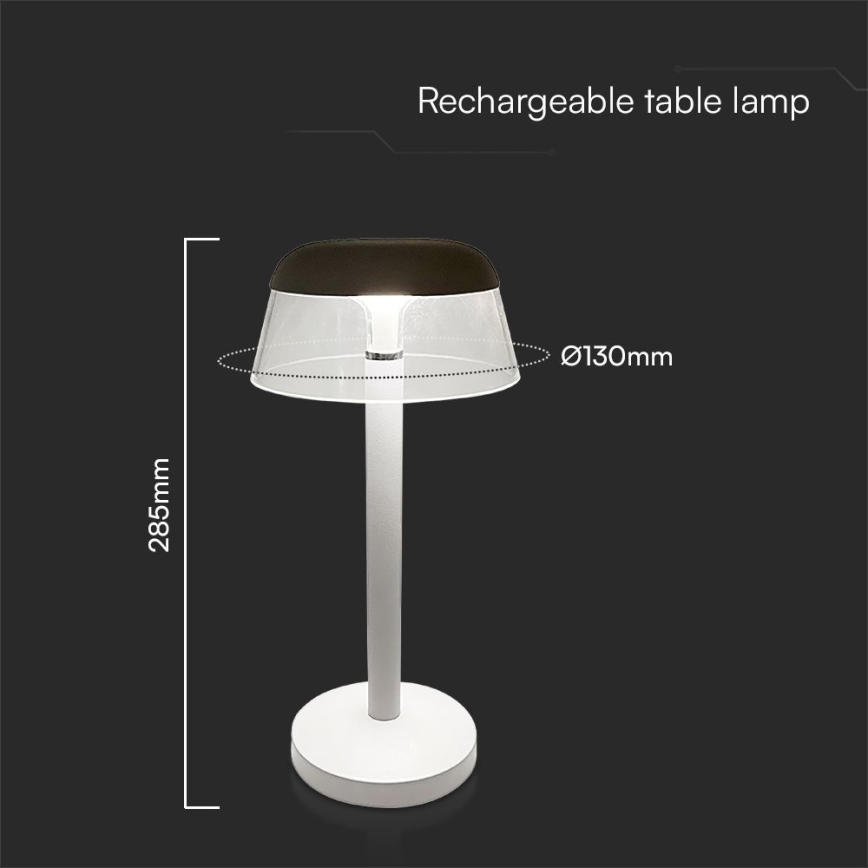Lámpara de mesa táctil recargable LED regulable LED/3W/5V 3000-6000K 1800 mAh blanco