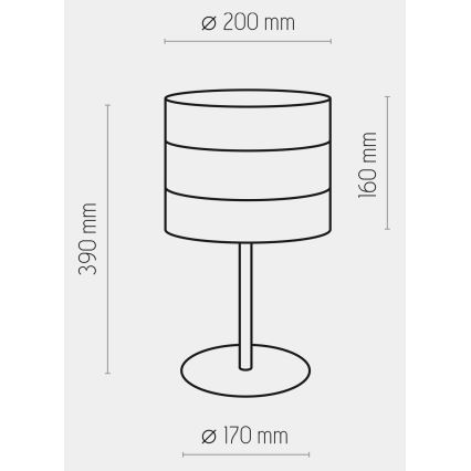 Lámpara de mesa TAGO 1xE27/15W/230V negro/dorado