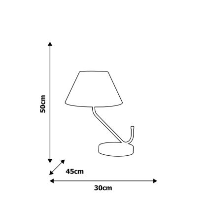 Lámpara de mesa VICTORIA 1xE27/60W/230V blanco