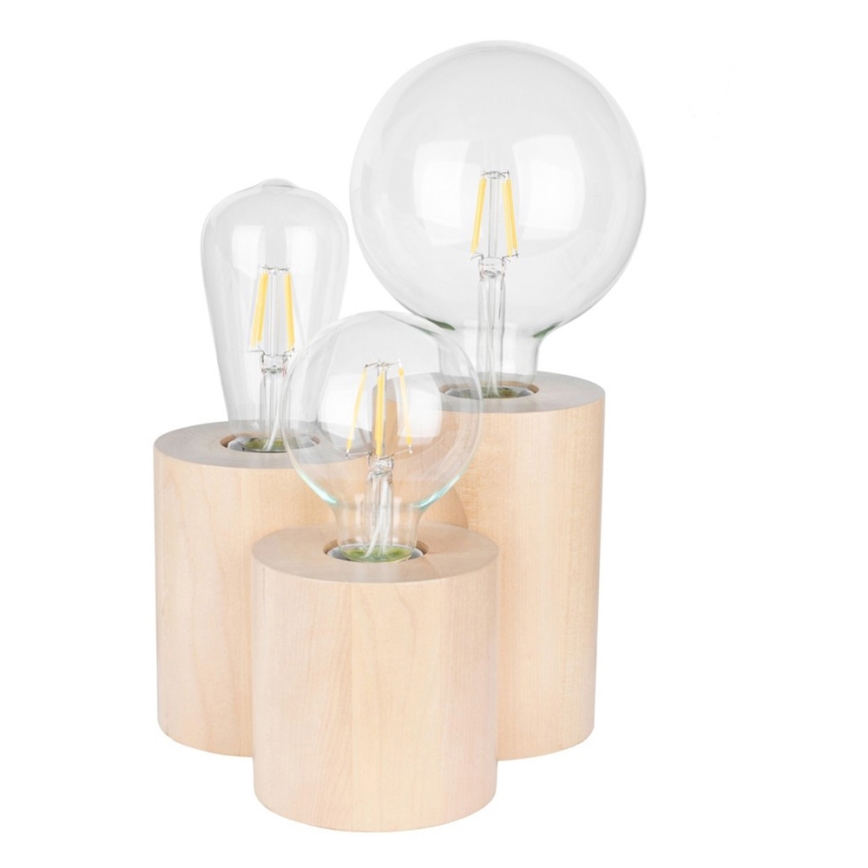Lámpara de mesa VINCENT 3xE27/15W/230V abedul