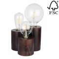 Lámpara de mesa VINCENT 3xE27/15W/230V haya - Certificado FSC