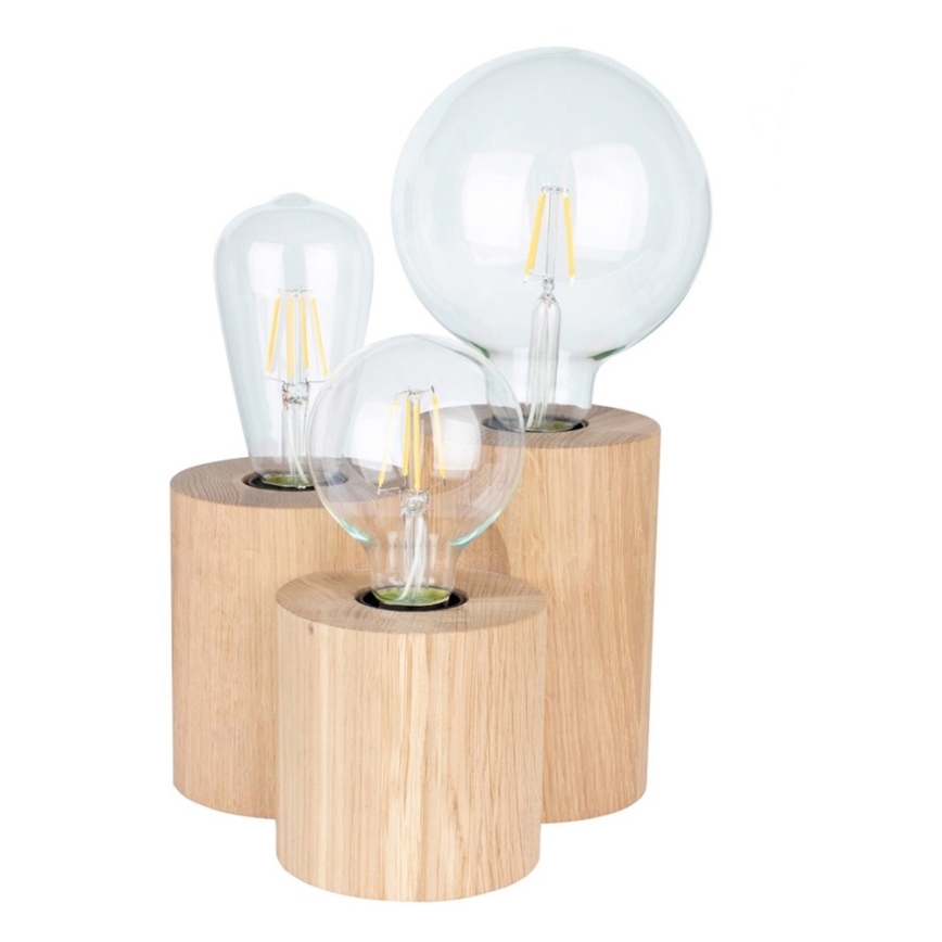 Lámpara de mesa VINCENT 3xE27/15W/230V roble