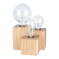 Lámpara de mesa VINCENT 3xE27/15W/230V roble