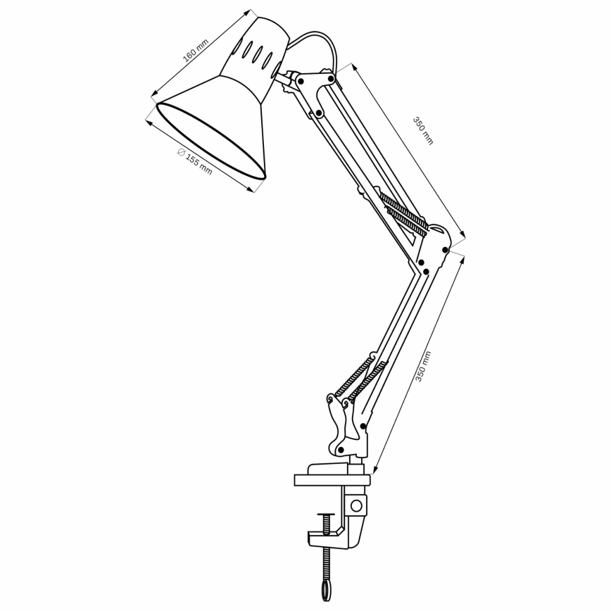 Lámpara de mesa WORKER 1xE27/10W/230V blanco
