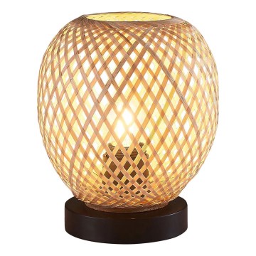 Lámpara de mesa ZANZIBAR 1xE27/20W/230V diá. 18 cm bambú