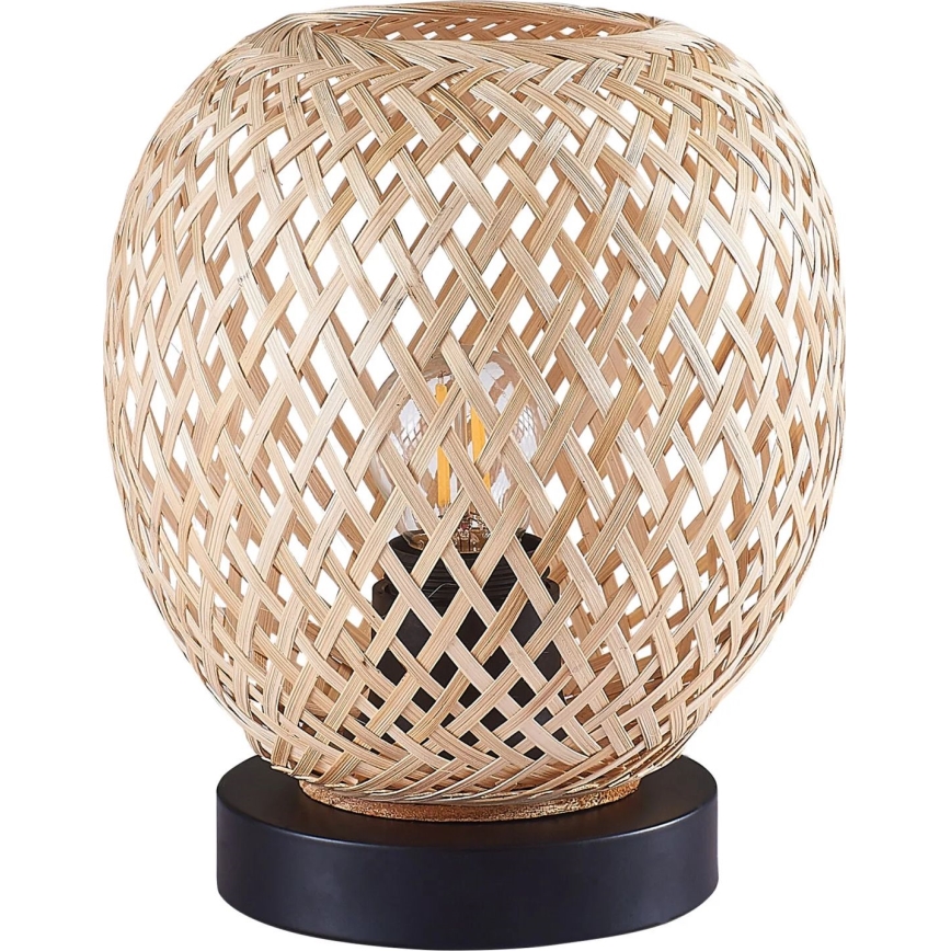 Lámpara de mesa ZANZIBAR 1xE27/20W/230V diá. 18 cm bambú