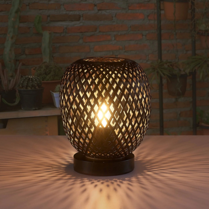 Lámpara de mesa ZANZIBAR 1xE27/20W/230V diá. 18 cm bambú