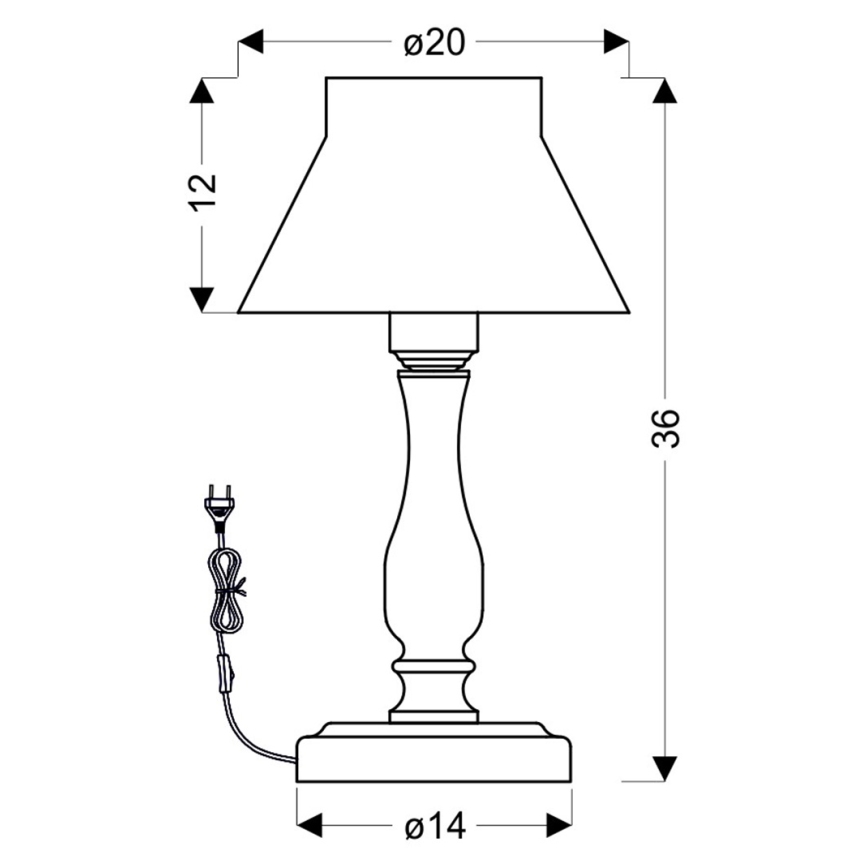 Lámpara de mesa ZEFIR 1xE27/40W/230V