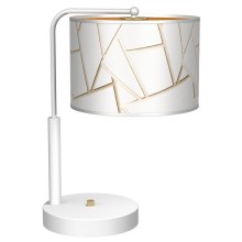 Lámpara de mesa ZIGGY 1xE27/60W/230V blanco/dorado