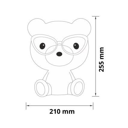 Lámpara de noche LED regulable infantil LED/2,5W ratón azul