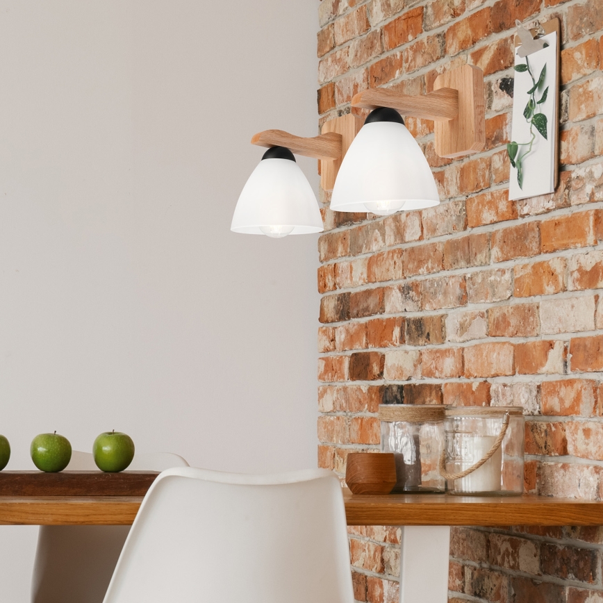 Lámpara de pared ADRIANO 1xE27/60W/230V roble
