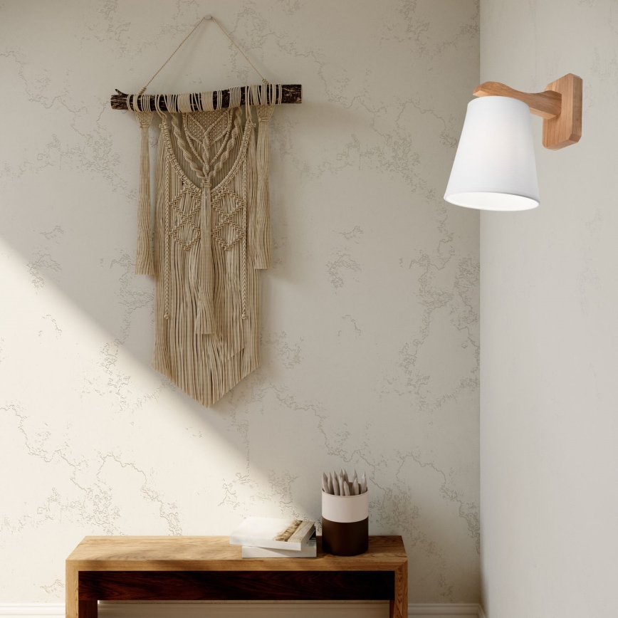 Lámpara de pared ANDREA 1xE27/60W/230V roble/blanco