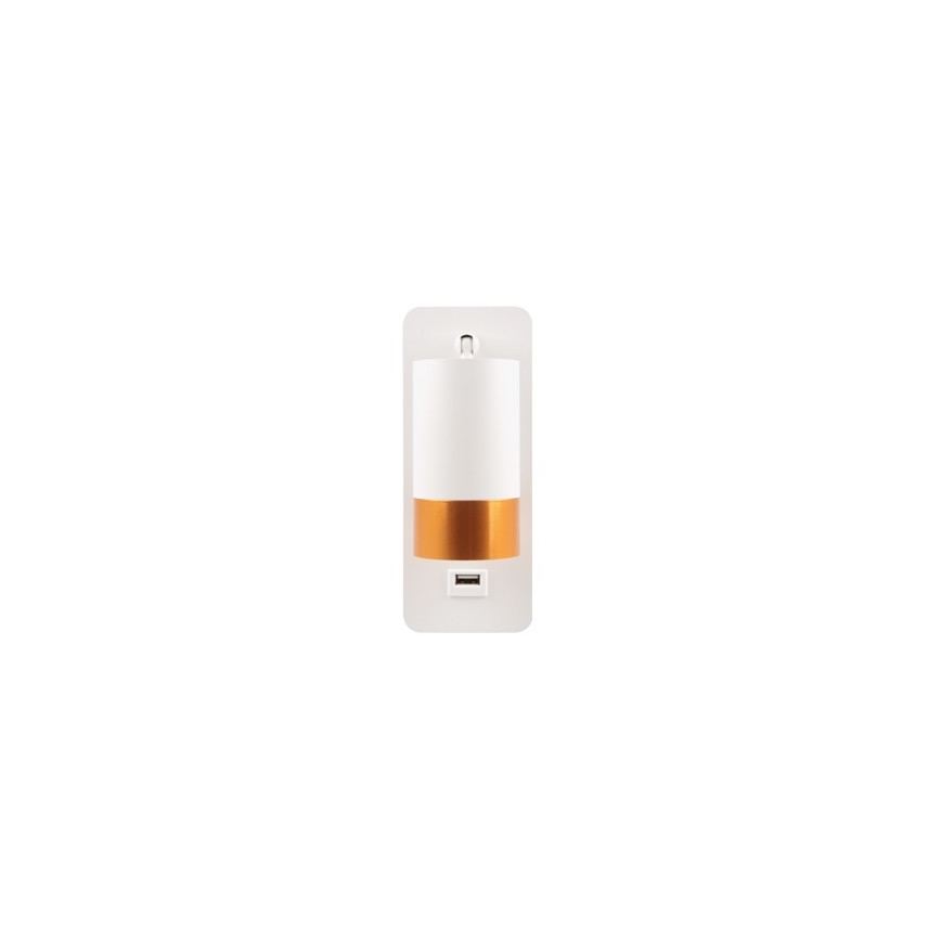 Lámpara de pared con cargador USB 1xGU10/35W/230V blanco/dorado