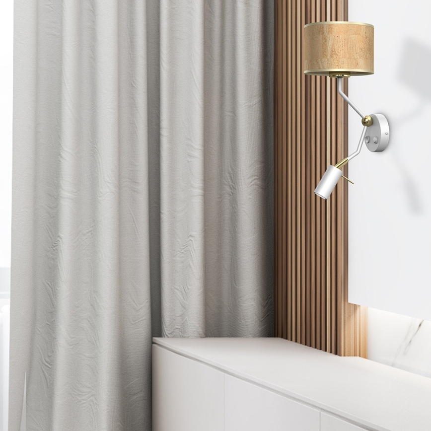 Lámpara de pared CORK 1xE27/40W/230V + 1xGU10/MR11/7W
