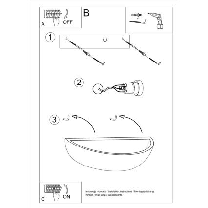 Lámpara de pared OSKAR 1xE27/60W/230V