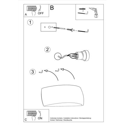 Lámpara de pared PONTIUS 1xG9/40W/230V gris