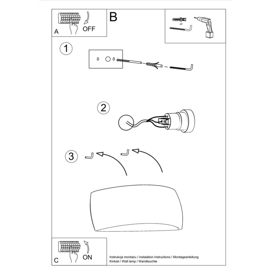 Lámpara de pared PONTIUS 1xG9/40W/230V