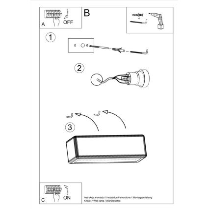 Lámpara de pared SUBANI 1xE27/60W/230V