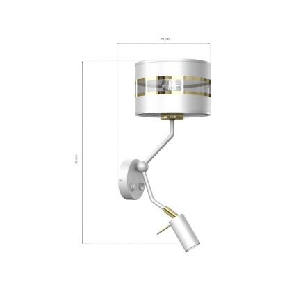 Lámpara de pared ULTIMO 1xE27/40W/230V + 1xGU10/MR11/7W blanco