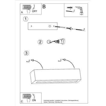 Lámpara de pared VEGA 1xE27/60W/230V negro