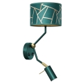 Lámpara de pared ZIGGY 1xE27/40W/230V + 1xGU10/MR11/7W verde/dorado