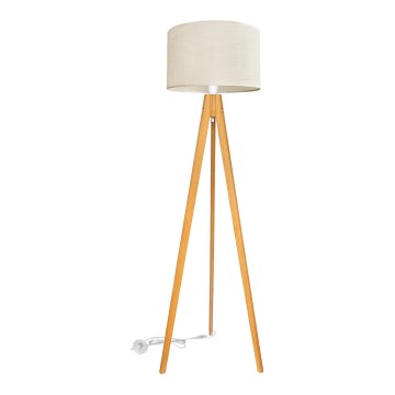 Lámpara de pie ALBA 1xE27/15W/230V color crema/roble