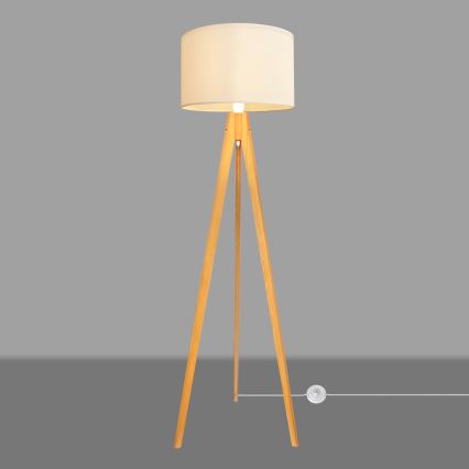 Lámpara de pie ALBA 1xE27/15W/230V color crema/roble