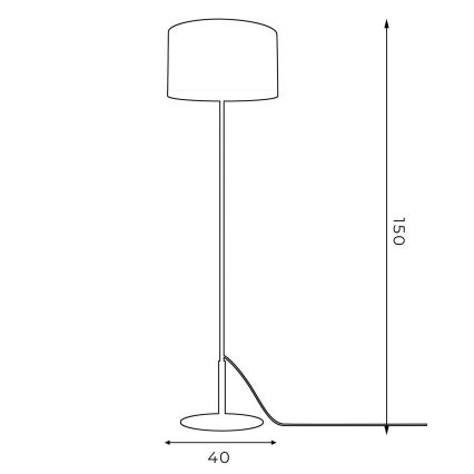 Lámpara de pie ARDEN 1xE27/60W/230V blanco/dorado