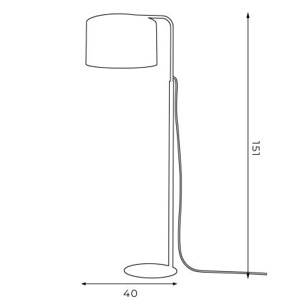 Lámpara de pie ARDEN 1xE27/60W/230V blanco