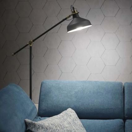 Lámpara de pie ARTHUR 1xE27/25W/230V gris