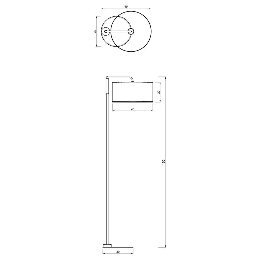 Lámpara de pie ATLANTA 1xE27/60W/230V