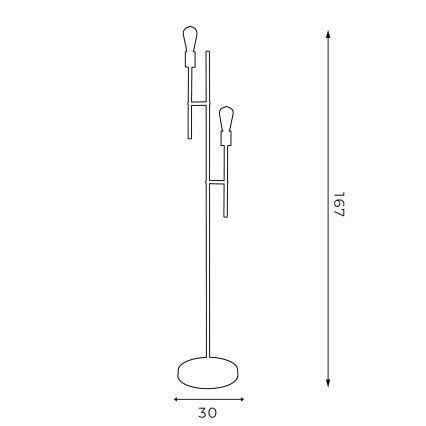 Lámpara de pie CARTAGO 2xE27/60W/230V negro