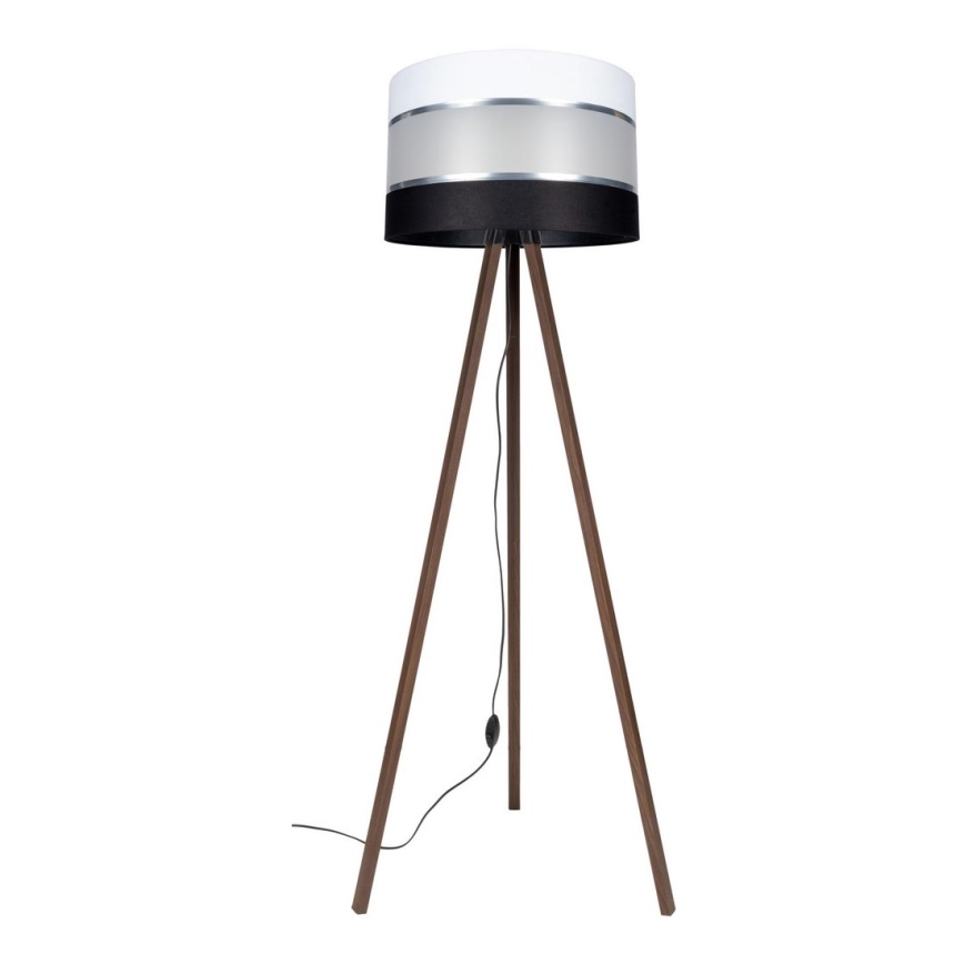 Lámpara de pie CORAL 1xE27/60W/230V marrón/negro/blanco/cromo mate