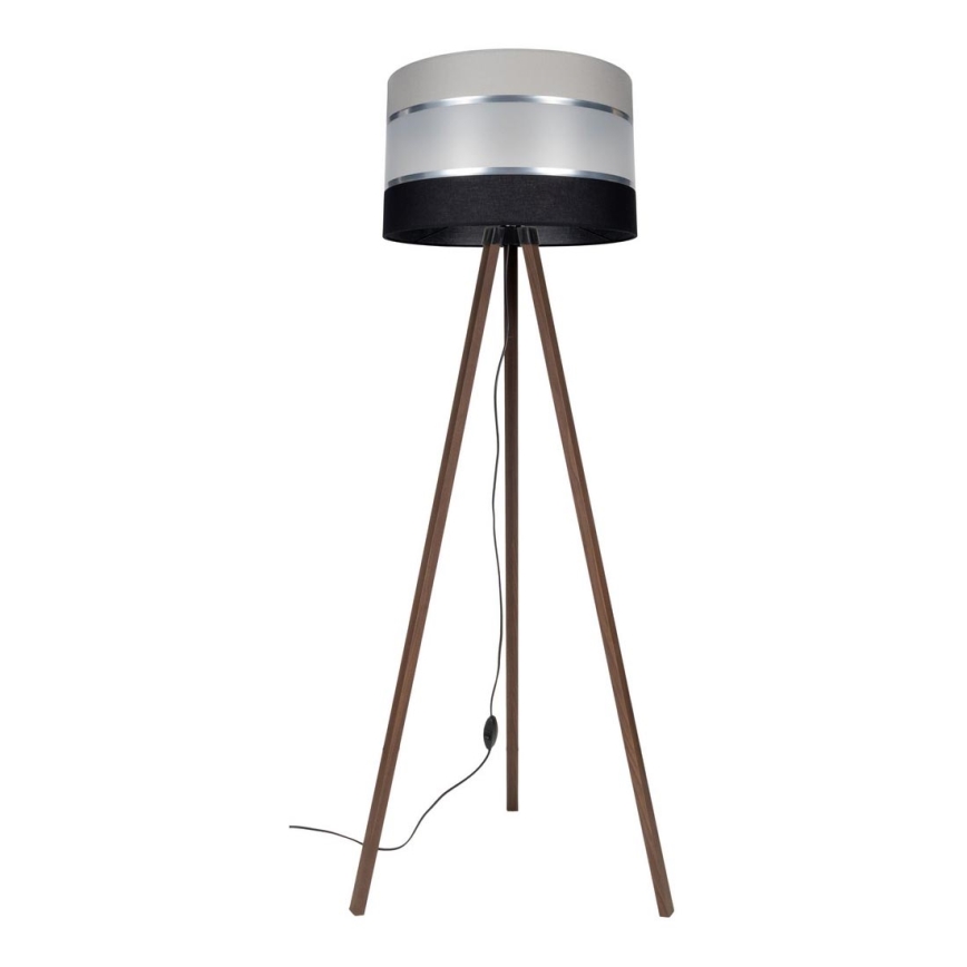 Lámpara de pie CORAL 1xE27/60W/230V marrón/negro/gris/cromo mate