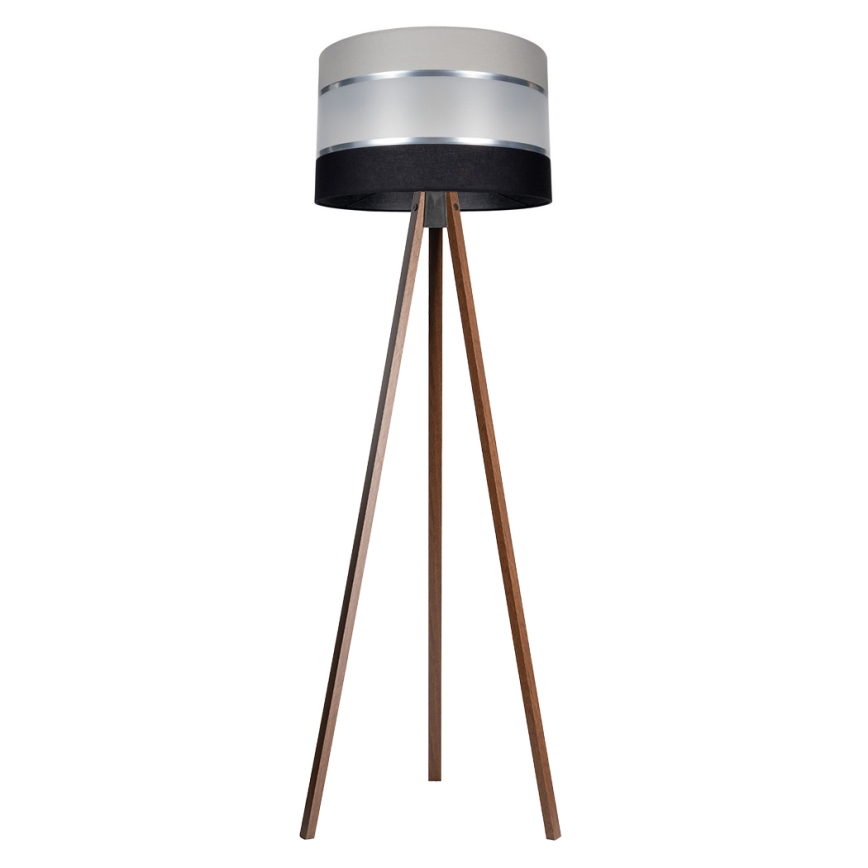 Lámpara de pie CORAL 1xE27/60W/230V marrón/negro/gris/cromo mate