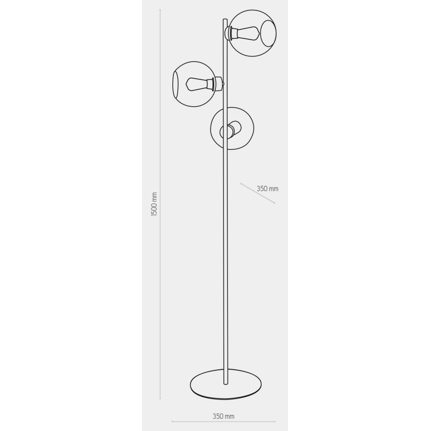 Lámpara de pie CUBUS 3xE27/60W/230V negro