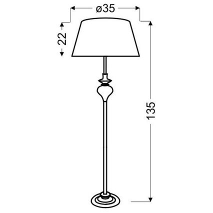 Lámpara de pie GILLENIA 1xE27/60W/230V negro